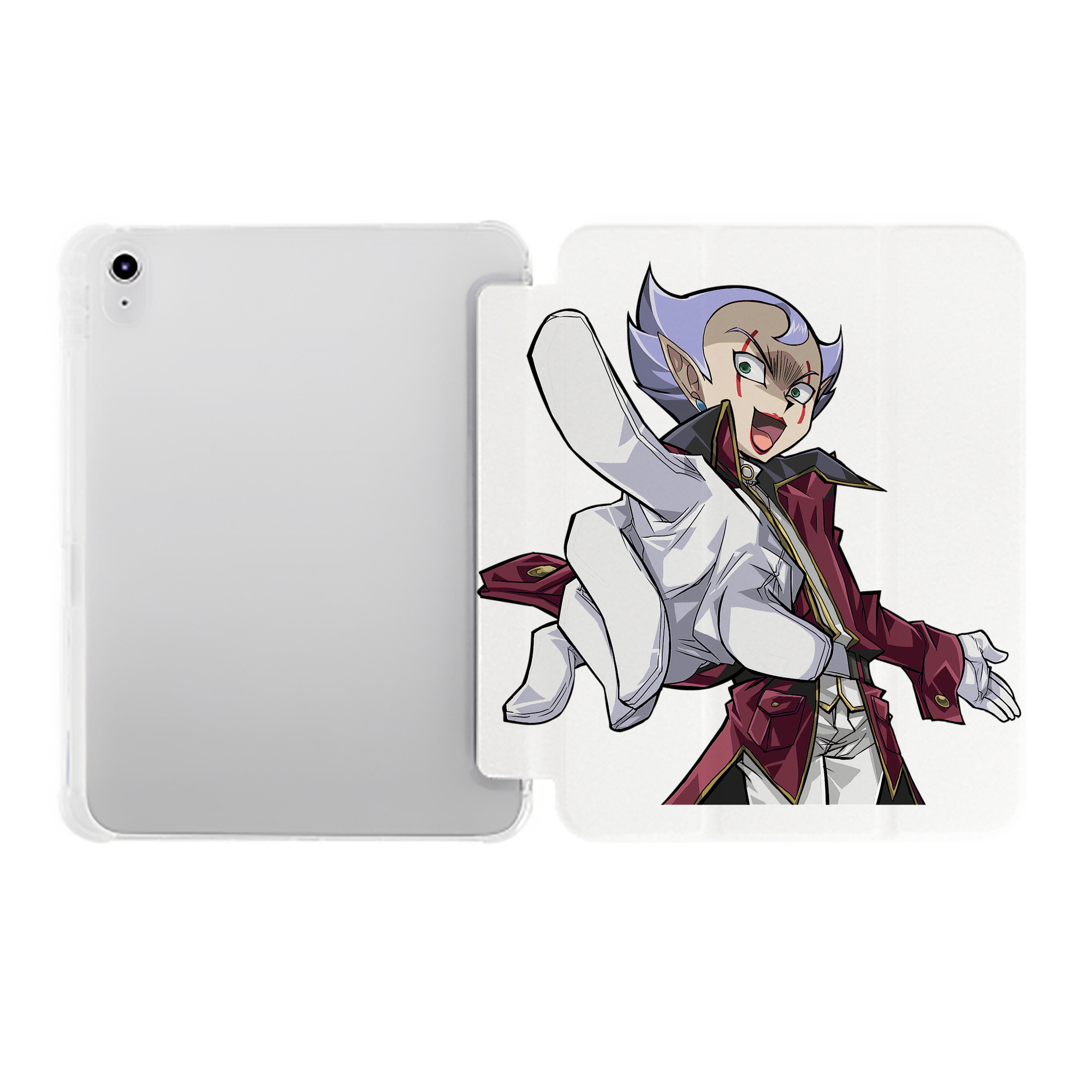 （画像用） 遊☆戯☆王 Yu-Gi-Oh! IPad ケース ペン収納付き 三つ折りスタンド PUレザー×シリコン 対応機種9.5/10.5/10.9インチ
